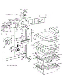 03 - Fresh Food Section parts for Ge Refrigerator TFG22JRBEWW from AppliancePartsPros.com