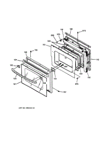 03 - Oven Door parts for Ge Oven JKS05BA1BB from AppliancePartsPros.com