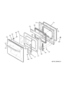 03 - Door parts for Ge Oven JCKP30DP2BB from AppliancePartsPros.com