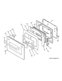 03 - Door parts for Ge Oven ZET1PM2SS from AppliancePartsPros.com