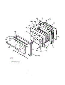 03 - Oven Door parts for Ge Oven JKP45BA1BB from AppliancePartsPros.com