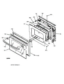 04 - Lower Door parts for Ge Oven JKP27BA2BB from AppliancePartsPros.com