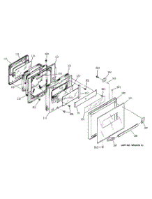 03 - Upper Door parts for Ge Oven JRP24BD2BB from AppliancePartsPros.com