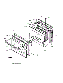04 - Lower Oven Door parts for Ge Oven JKP27WA1WW from AppliancePartsPros.com
