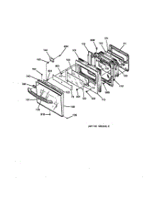 03 - Oven Door parts for Ge Oven JKP18WW1WW from AppliancePartsPros.com