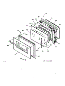 03 - Door parts for Ge Oven ZEK737BA3BB from AppliancePartsPros.com