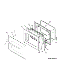 03 - Door parts for Ge Oven JCTP70DP1BB from AppliancePartsPros.com