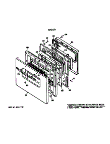 Door parts for Ge Oven JKP07J5 from AppliancePartsPros.com