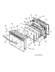03 - Door parts for Ge Oven JT910WA2WW from AppliancePartsPros.com