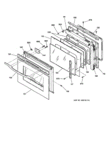 03 - Door parts for Ge Oven JKP18WA2WW from AppliancePartsPros.com