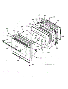 03 - Oven Door parts for Ge Oven JTP14WT1WW from AppliancePartsPros.com