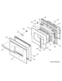 04 - Lower Door parts for Ge Oven JKP27BA3BB from AppliancePartsPros.com