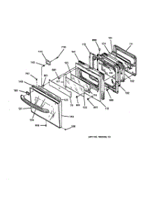 03 - Oven Door parts for Ge Oven JKP56WW1WW from AppliancePartsPros.com