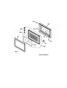 03 - Microwave Oven Door parts for Ge Oven JTP95WW2WW from AppliancePartsPros.com