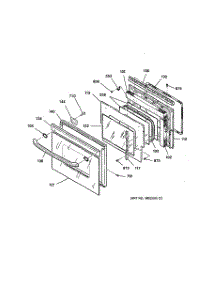 05 - Oven Door parts for Ge Oven JKP85WA2WW from AppliancePartsPros.com
