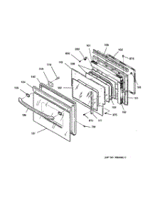 05 - Oven Door parts for Ge Oven JKP85BA3BB from AppliancePartsPros.com