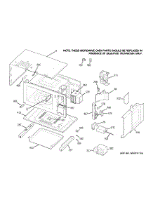 02 - Microwave Body Parts parts for Ge Oven JKP86SH1SS from AppliancePartsPros.com