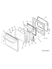 05 - Upper Door parts for Ge Oven JKP28WF2WW from AppliancePartsPros.com
