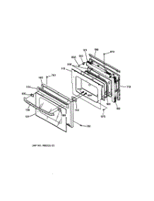 03 - Door parts for Ge Oven JCKS05BA1BB from AppliancePartsPros.com