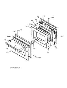 03 - Door parts for Ge Oven JCKS05WA2WW from AppliancePartsPros.com