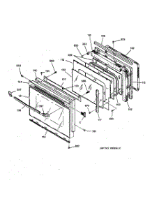 03 - Door parts for Ge Oven JTP15WW1WW from AppliancePartsPros.com