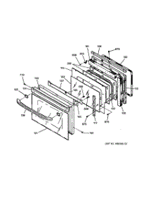 05 - Door parts for Ge Oven JTP27WA1WW from AppliancePartsPros.com