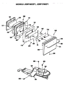 Door parts for Ge Oven JGRP17WEP1WW from AppliancePartsPros.com