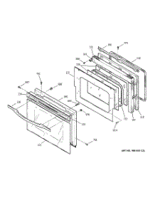 03 - Door parts for Ge Oven JTP18BXD1BB from AppliancePartsPros.com