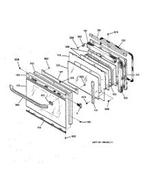 03 - Oven Door parts for Ge Oven JTP18AV2AA from AppliancePartsPros.com