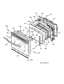 03 - Door parts for Ge Oven JTP18AW1AA from AppliancePartsPros.com