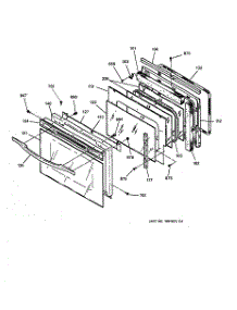 03 - Oven Door parts for Ge Oven JTP18WA1WW from AppliancePartsPros.com
