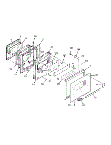 Upper Door parts for Ge Oven JGRP17BEW3BB from AppliancePartsPros.com
