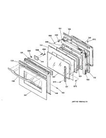03 - Door parts for Ge Oven JCKP18BA1BB from AppliancePartsPros.com