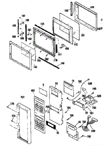 Microwave Door And Control Panel parts for Ge Oven JKP65WP1 from AppliancePartsPros.com
