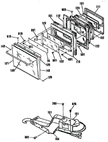 Oven Door And Lock parts for Ge Oven JKP65WP1 from AppliancePartsPros.com