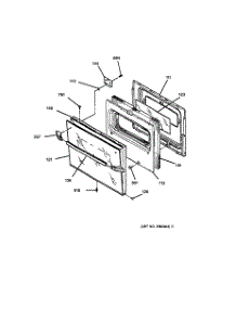 04 - Lower Door parts for Ge Oven JKP27BW1BB from AppliancePartsPros.com