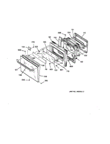 03 - Oven Door parts for Ge Oven JKP16GV1BB from AppliancePartsPros.com