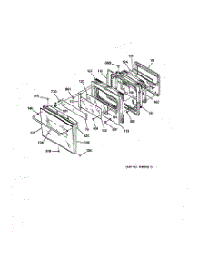 03 - Oven Door parts for Ge Oven JKP54GP2BG from AppliancePartsPros.com
