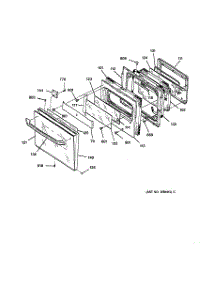 03 - Oven Door parts for Ge Oven JKP54GV1BB from AppliancePartsPros.com