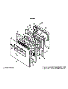 Door parts for Ge Oven JKP27J3 from AppliancePartsPros.com