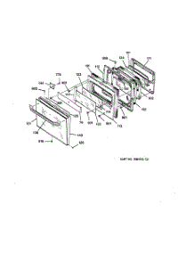 03 - Oven Door parts for Ge Oven JKP17WT2WW from AppliancePartsPros.com