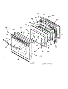 03 - Oven Door parts for Ge Oven JCTP17BW2BB from AppliancePartsPros.com