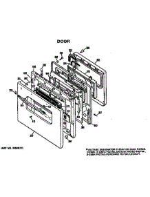 Door parts for Ge Oven JKP07*D2 from AppliancePartsPros.com