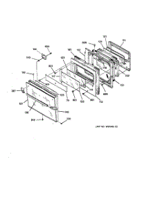 03 - Oven Door parts for Ge Oven JKP45WW1WW from AppliancePartsPros.com