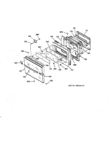 03 - Upper Door parts for Ge Oven JKP27WW2WW from AppliancePartsPros.com