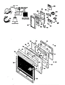 Wiring Material & Door Lower Oven parts for Ge Oven JKP78G0K2 from AppliancePartsPros.com