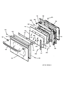 05 - Oven Door parts for Ge Oven JTP45BA1BB from AppliancePartsPros.com