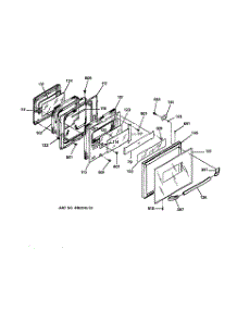 03 - Oven Door parts for Ge Oven JGRP17BEW2BB from AppliancePartsPros.com