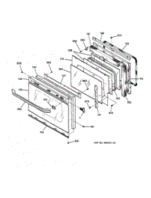 03 - Oven Door parts for Ge Oven JTP16GV1BB from AppliancePartsPros.com