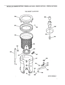 03 - Tub, Basket & Agitator parts for Ge Washer WNSR2100T3WW from AppliancePartsPros.com